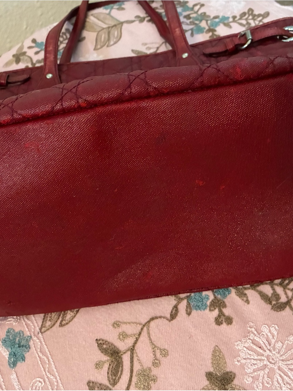 Christian Dior Large Panarea Tote Red Cannage Quilted Leather - Picture 15 of 16
